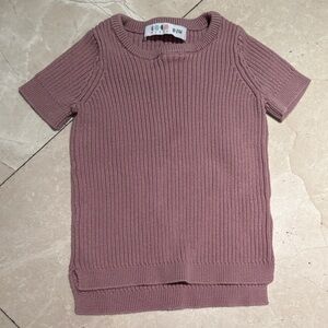 Cozy Ribbed Knit Sweater for Kids - Mauve